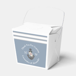 Nautic Wedding Floral Anchor Dusty Blue White Geschenkschachtel