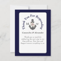 Nautic Wedding Floral Anchor Navy Blue White