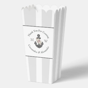 Nautic Wedding Floral Anchor Silver Gray Geschenkschachtel