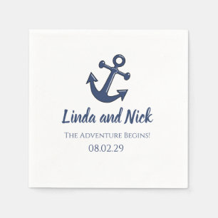 Nautic Wedding Napkins Das Abenteuer beginnt Serviette