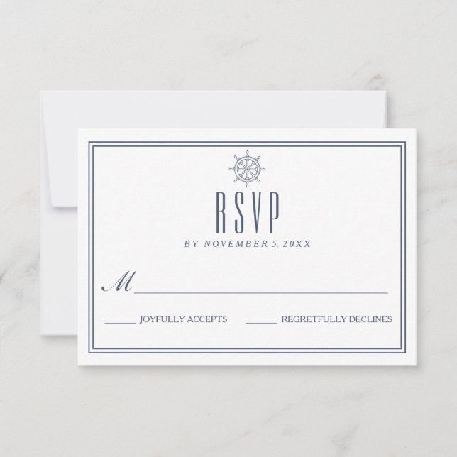 Nautic Wedding RSVP Karte (Vorderseite)