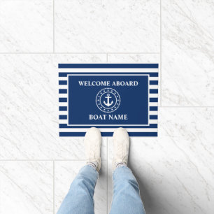 Nautic Welcome Anchor Rope Stars blau gestreift Fußmatte