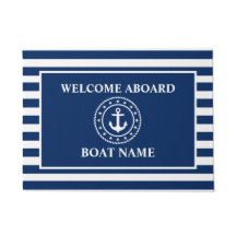 Nautic Welcome Anchor Rope Stars blau gestreift