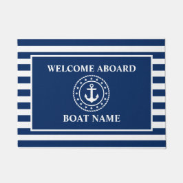 Nautic Welcome Anchor Rope Stars blau gestreift Fußmatte