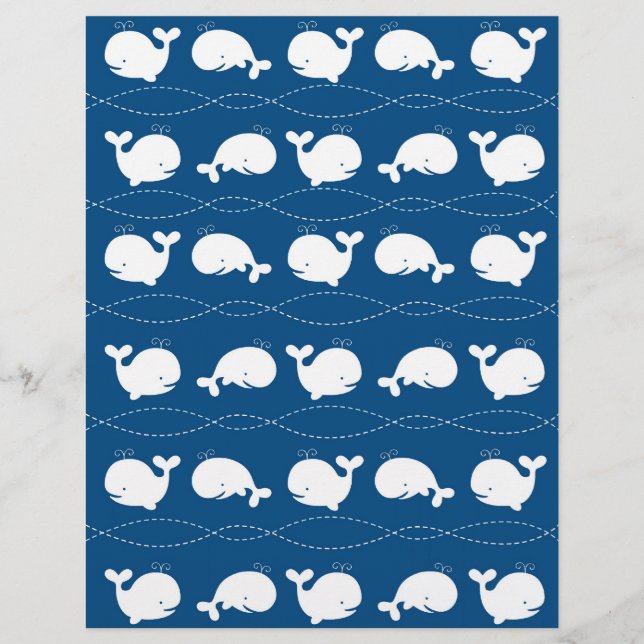 Nautic Whale Baby Scrapbook Paper (Vorderseite)