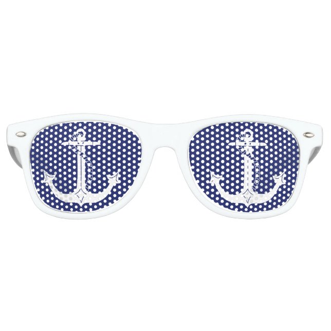 Nautic White Anchor Partybrille (Vorderseite)