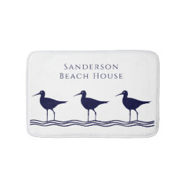 Nautic White Navy Blue Sandpipers Adresse Doorma Badematte