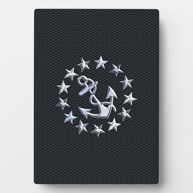 Nautic Yacht Flag Chrome Ensign auf Grille Print Fotoplatte (Vorderseite)