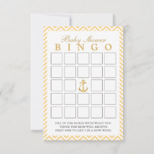 Nautic Zickzack Stripes Baby Dusche Bingo Karten
