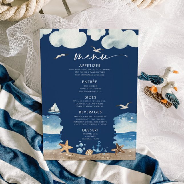 Nautica Navy Baby Shower Menu Einladung (Von Creator hochgeladen)