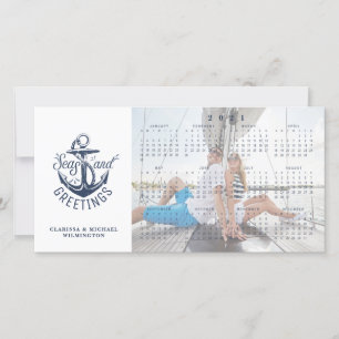 Nautical 2021 Calendar SEAS AND GREETINGS Feiertagskarte