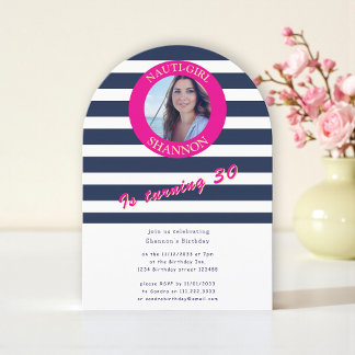 Nautical 30th Birthday Photo Arch Invitation Einladung