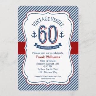 Nautical 60. Geburtstag Einladung