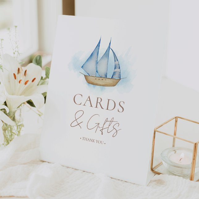 Nautical Adventure Baby-Duschkarten und Geschenke Sockelschild (Von Creator hochgeladen)