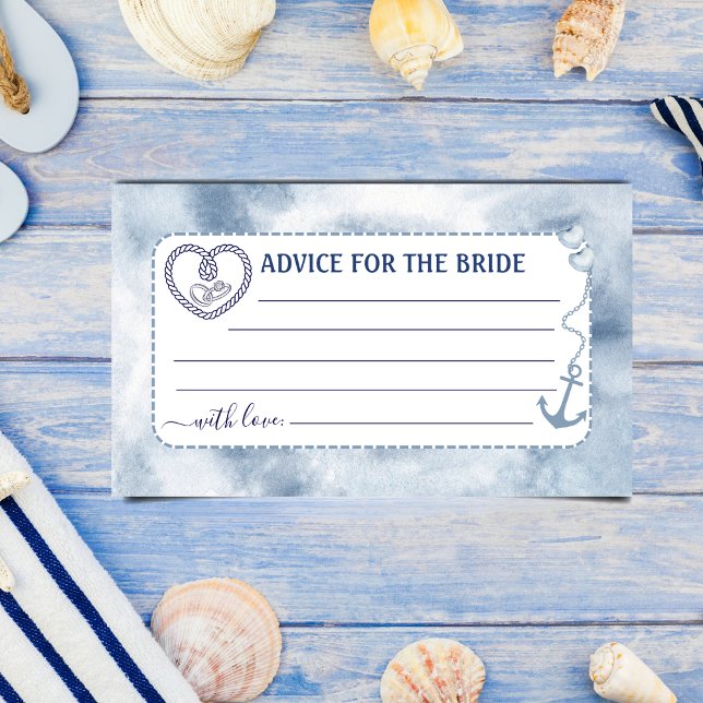 Nautical Advice for The Bride Bridal Shower Anchor Begleitkarte (Nautical Advice for The Bride Bridal Shower Anchor Card destination wedding tropical sea beach theme)
