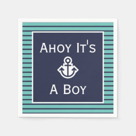 Nautical Ahoy Es ist ein Junge gestreift Napkins Serviette