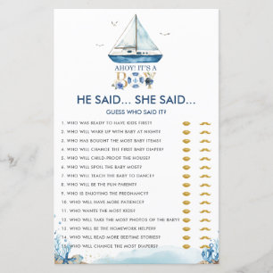 Nautical Ahoy Es ist ein Junge, sagte er sagte, si