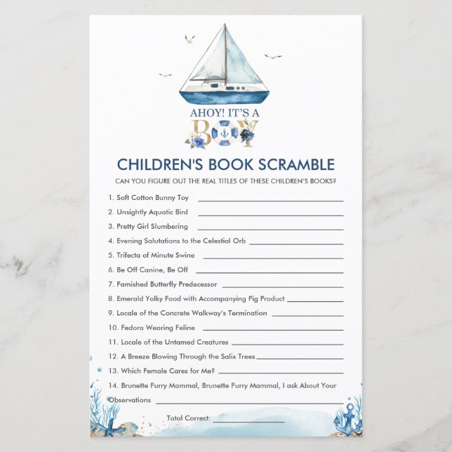Nautical Ahoy Es ist ein Kinderbuch Scramble (Vorderseite)