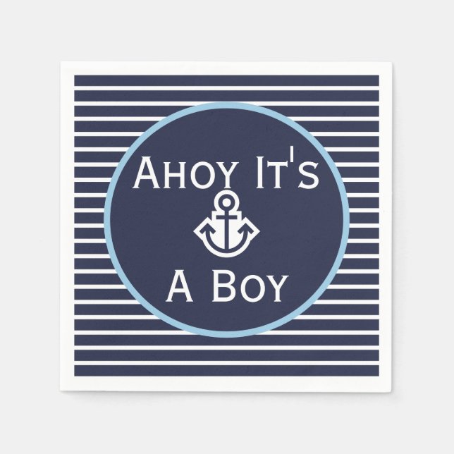 Nautical Ahoy Es ist eine Baby-Dusche Napkins Serviette (Vorderseite)