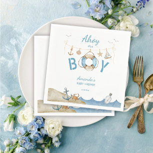 Nautical Ahoy Es ist eine Baby-Dusche Serviette