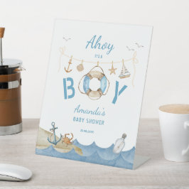 Nautical Ahoy Es ist eine Baby-Dusche Sockelschild