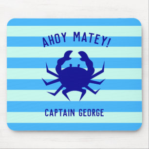 Nautical Ahoy Matey! Personalisierter Strand von M Mousepad