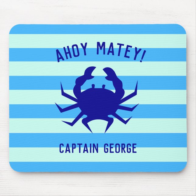 Nautical Ahoy Matey! Personalisierter Strand von M Mousepad (Vorne)