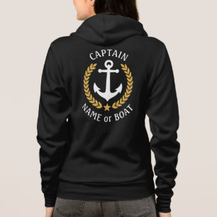 Nautical AnchKapitän oder Boat Name Gold Laurel Hoodie