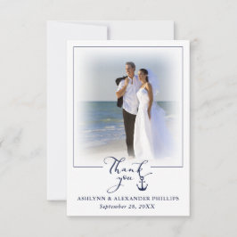 Nautical Anchor 2 Foto Wedding Script Vielen Dank Dankeskarte