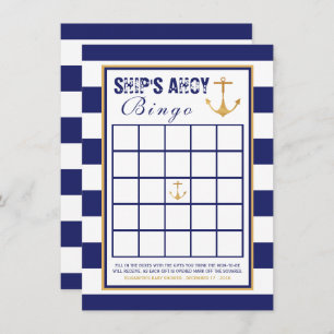 Nautical Anchor Baby Dusche Bingo Einladung