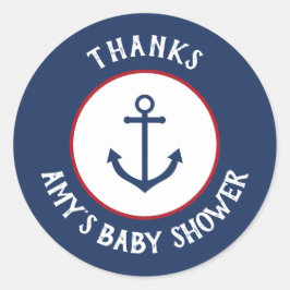 Nautical Anchor Baby Dusche Danke Stickers