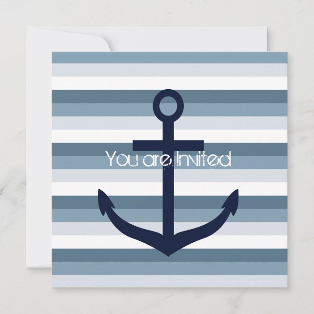 Nautical Anchor Baby Dusche Einladung (Vorderseite)