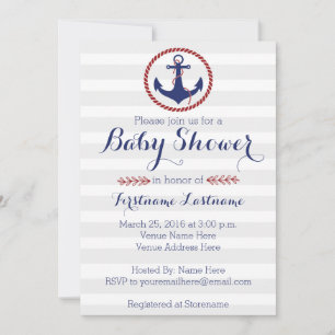 Nautical Anchor Baby Dusche Einladung