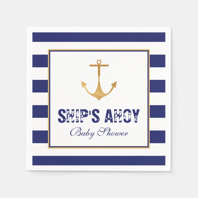 Nautical Anchor Baby Dusche Serviette (Vorderseite)