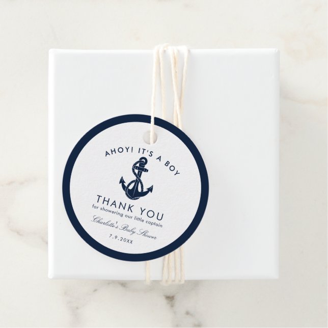 Nautical Anchor Baby Dusche Vielen Dank Geschenkanhänger (Beispiel)