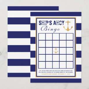 Nautical Anchor Baby Shower Bingo Einladung