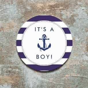 Nautical Anchor Baby Shower Stickers - Es ist ein
