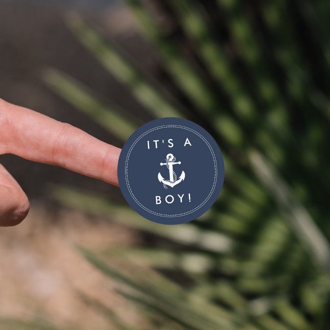 Nautical Anchor Baby Shower Stickers - Es ist ein  (Von Creator hochgeladen)