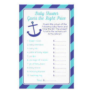 Nautical Anchor Baby Showpreise blau Flyer