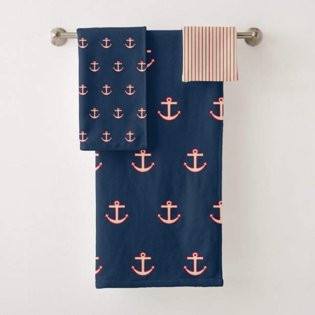 Nautical Anchor Badehandtücher Set Geschenk (Insitu)