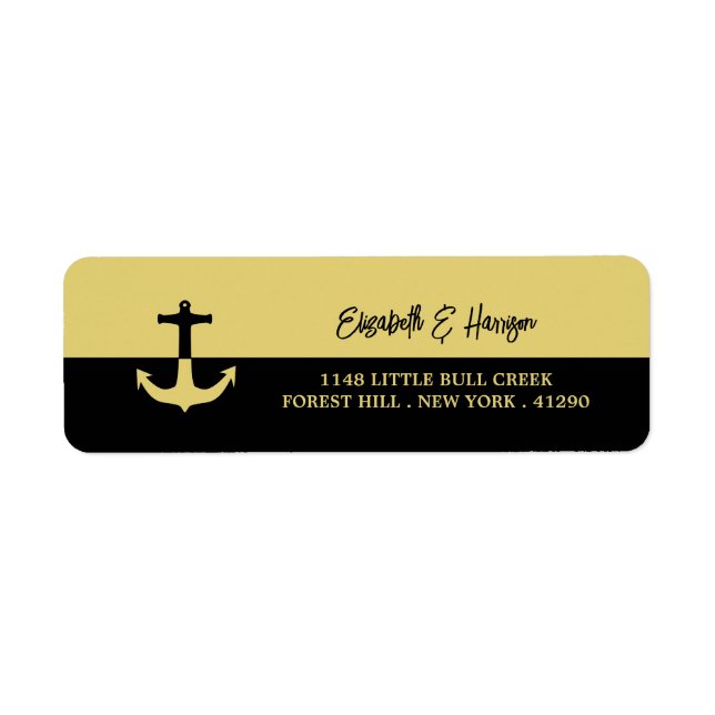 Nautical Anchor - Black Gold - Beach Wedding (Vorne)