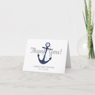 Nautical Anchor Blue Baby Dusche Danke Karte