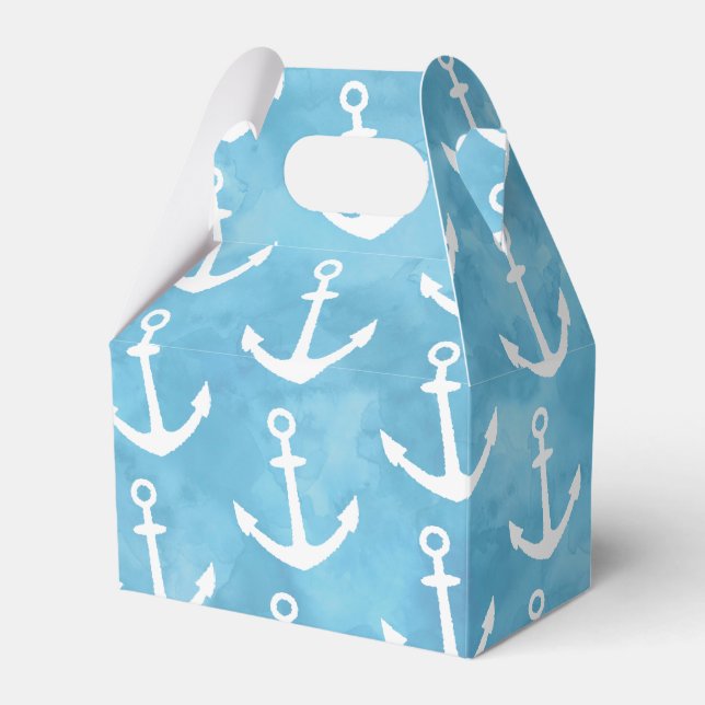 Nautical Anchor Blue Baby Dusche Geschenkschachtel (Vorderseite)