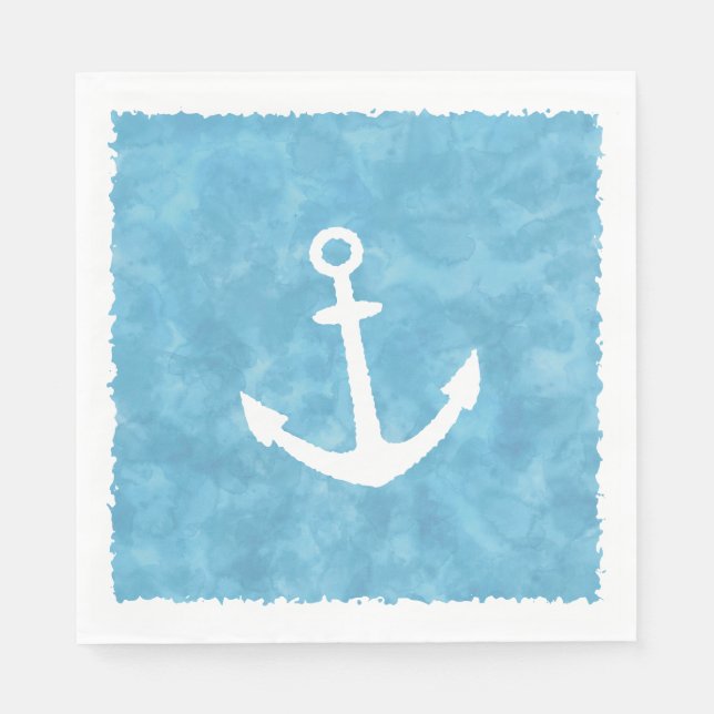 Nautical Anchor Blue Baby Dusche Serviette (Vorderseite)