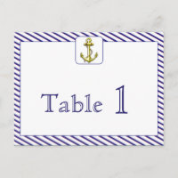 Nautical Anchor Blue Stripe Hochzeitsstimmung Tisc