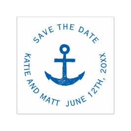 Nautical Anchor Boat Wedding Save the Date Briefma Permastempel