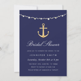 Nautical Anchor Bridal Dusche Einladung Marine Gol