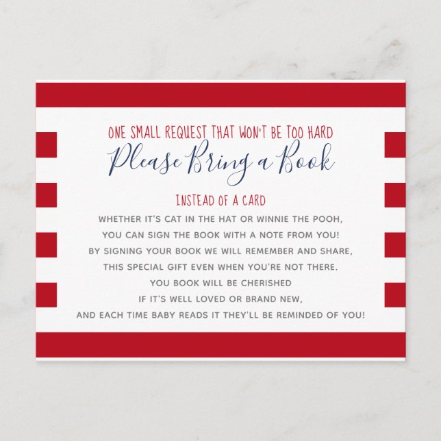 Nautical Anchor bringen eine Babydusche mit Bücher Einladungspostkarte (Vorderseite)