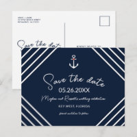 Nautical Anchor Budget Beach Hochzeit Save the Dat