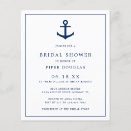 Nautical Anchor Budget Bridal Dusche Einladung